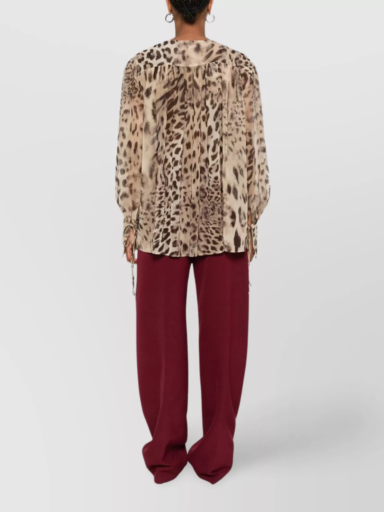 The Andamane Animal Print Blouse Tie Detail In Animal Print