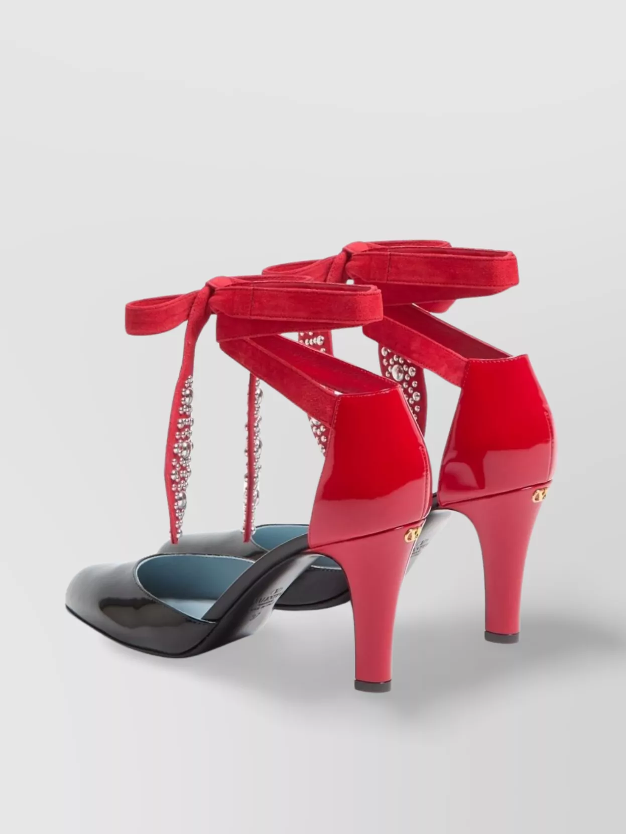 Shop Valentino Beaded Leather Pumps Color-block Design
