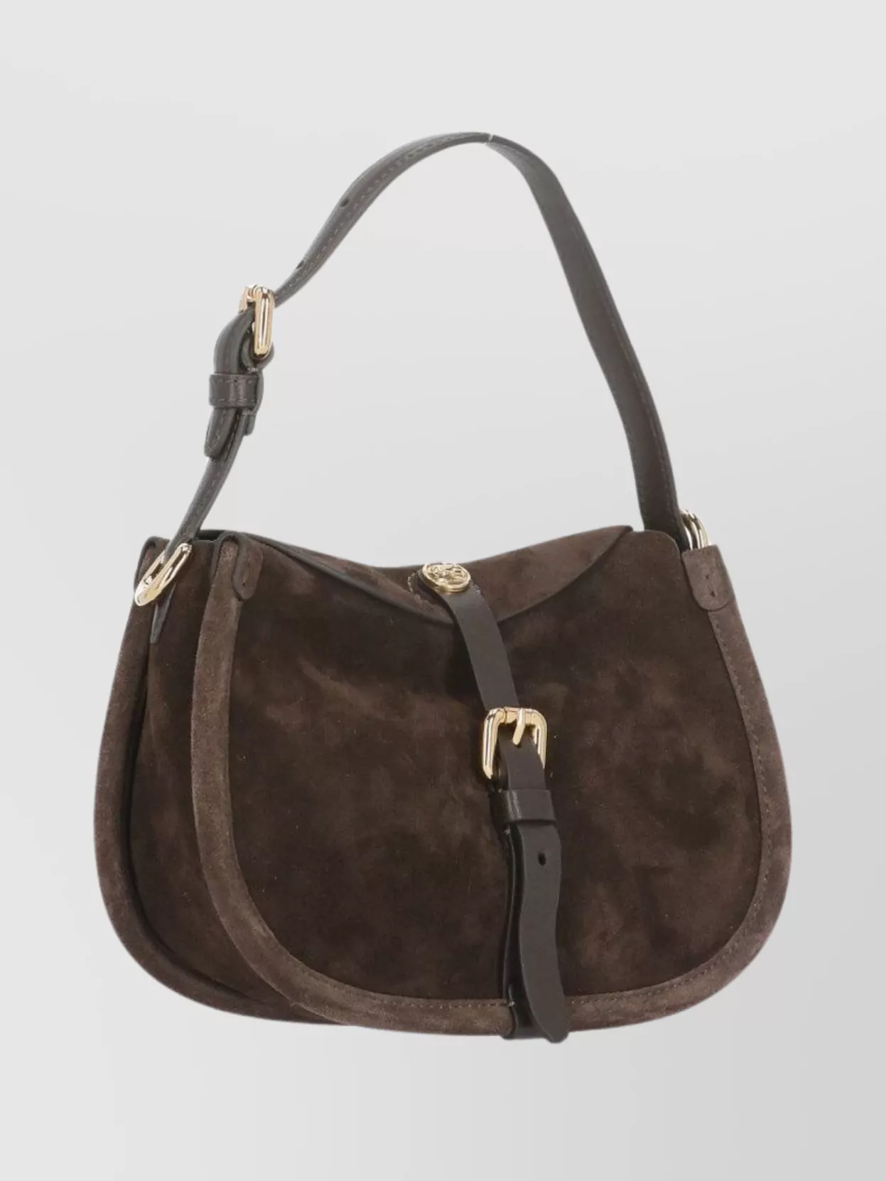 Etro Suede Leather Shoulder Bag With Removable Strap