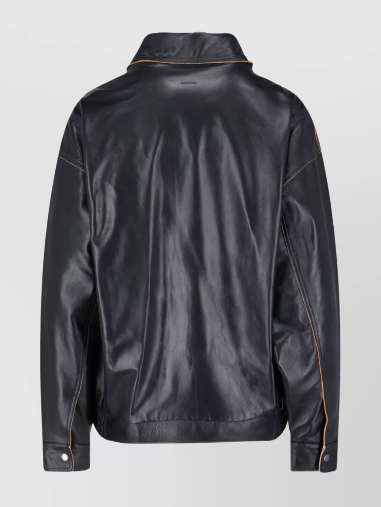 Calvin Klein Modern High Collar Jacket With Contrast Stitching In Black