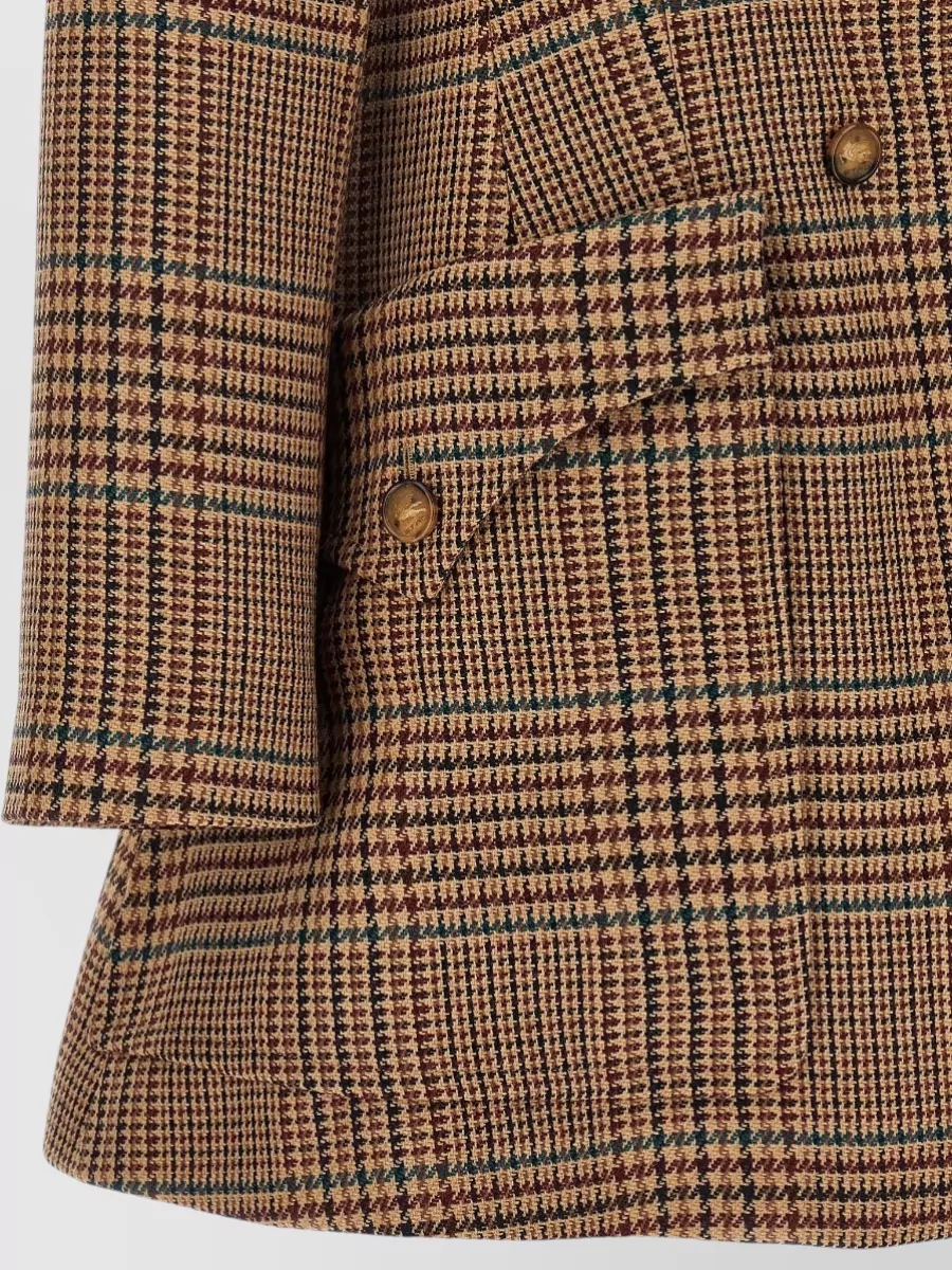 Etro Wool Checked Double-Breasted Coat