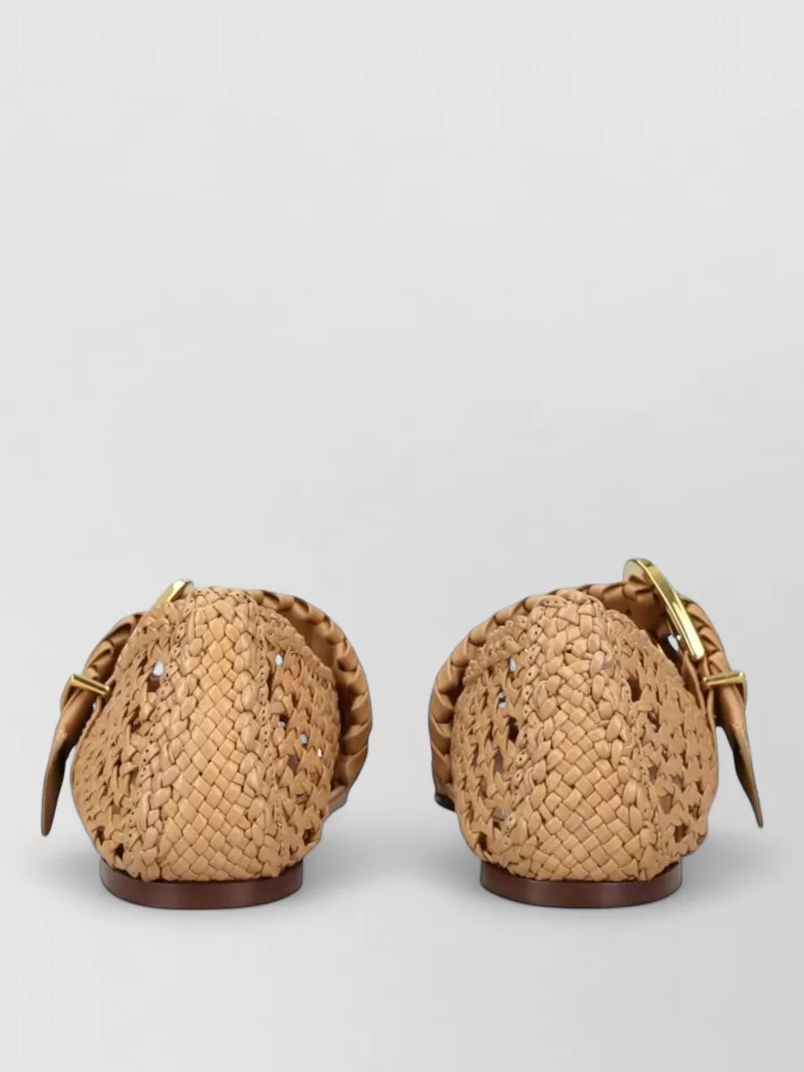 Zimmermann Leather Woven Ballet Flats