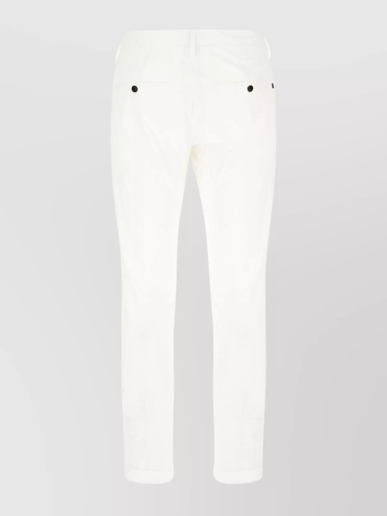 Dondup Cotton Stretch Chino Pants With Foldable Hemline In White