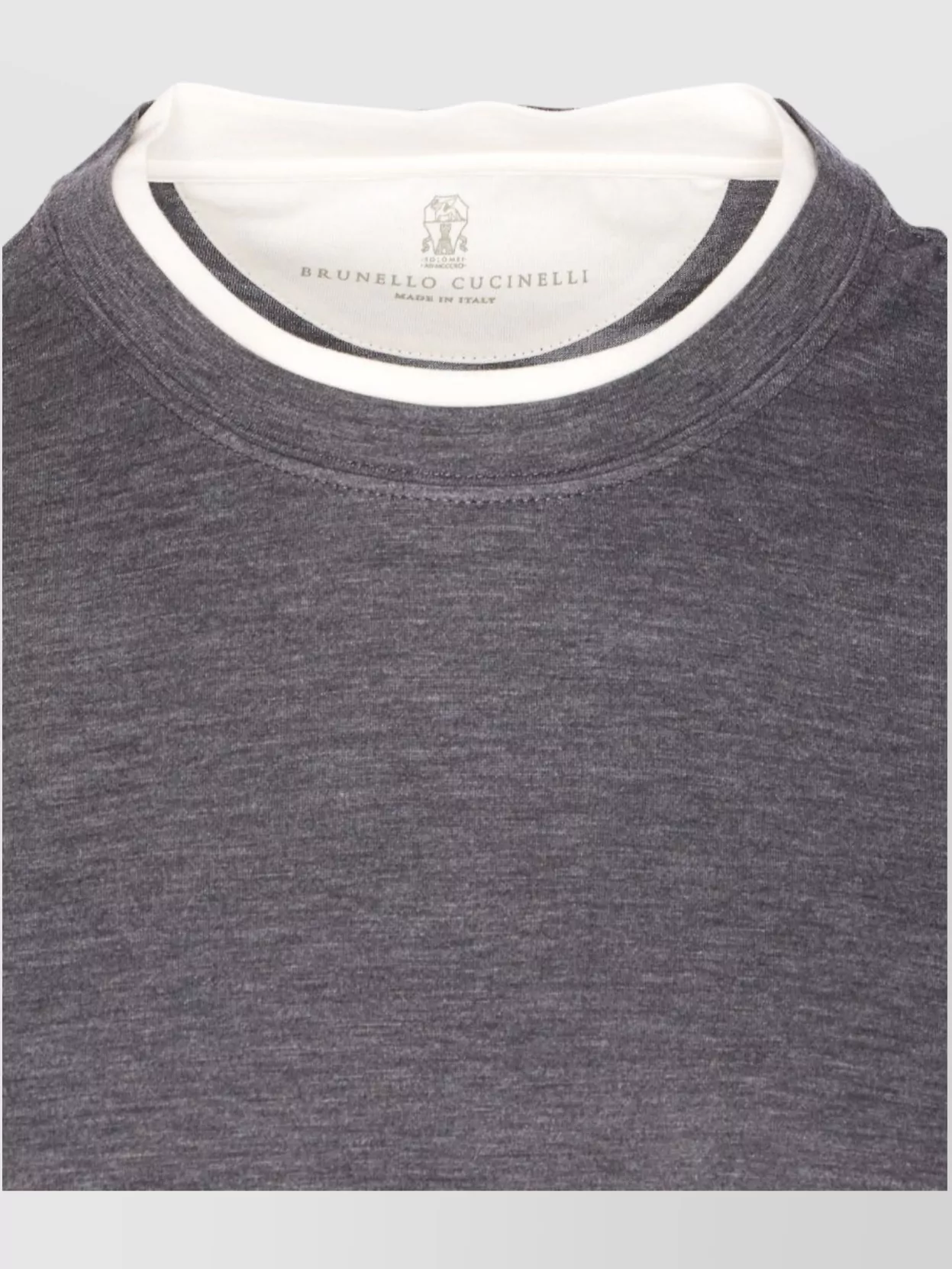 Brunello Cucinelli Layered Crew Neck T-shirt With Short Sleeves In Gray