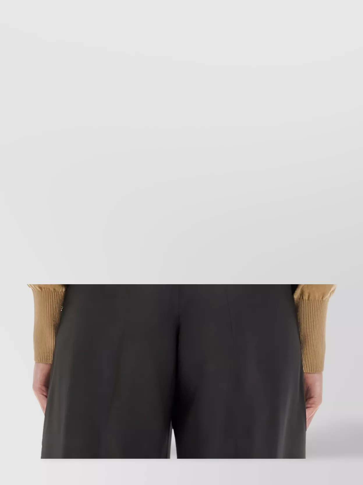 Sportmax Cropped Long Sleeve Knit Top In Brown