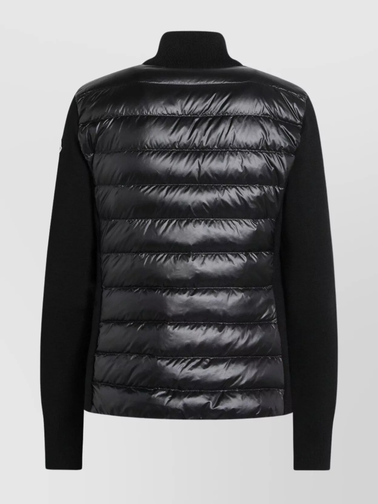 Moncler Women Nylon Down Jacket With Virgin Wool Inserts In Black