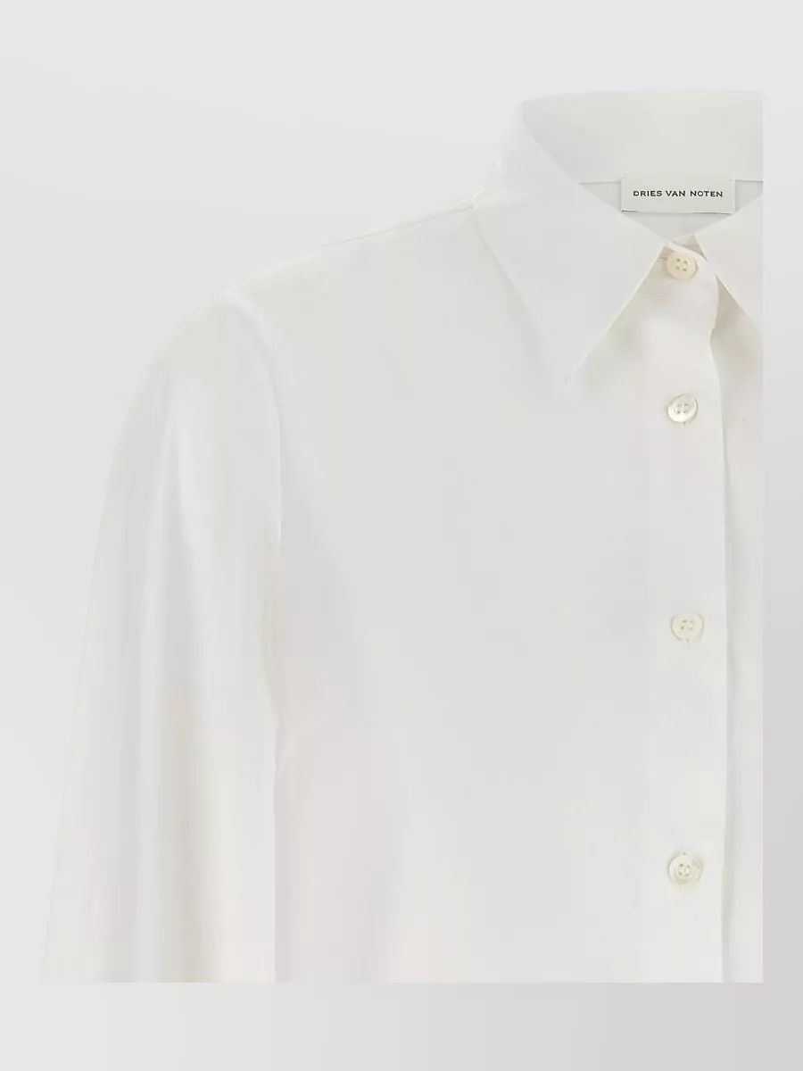 Dries Van Noten Embellished Cuff Cotton Shirt