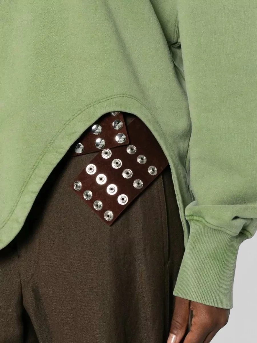 The Attico Ribbed Asymmetric Hem Sweatshirt