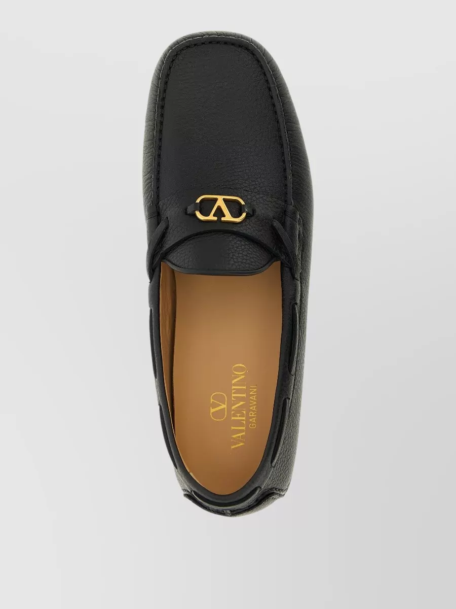 Valentino Garavani Driver Fastaway Leather Loafers Rubber Sole