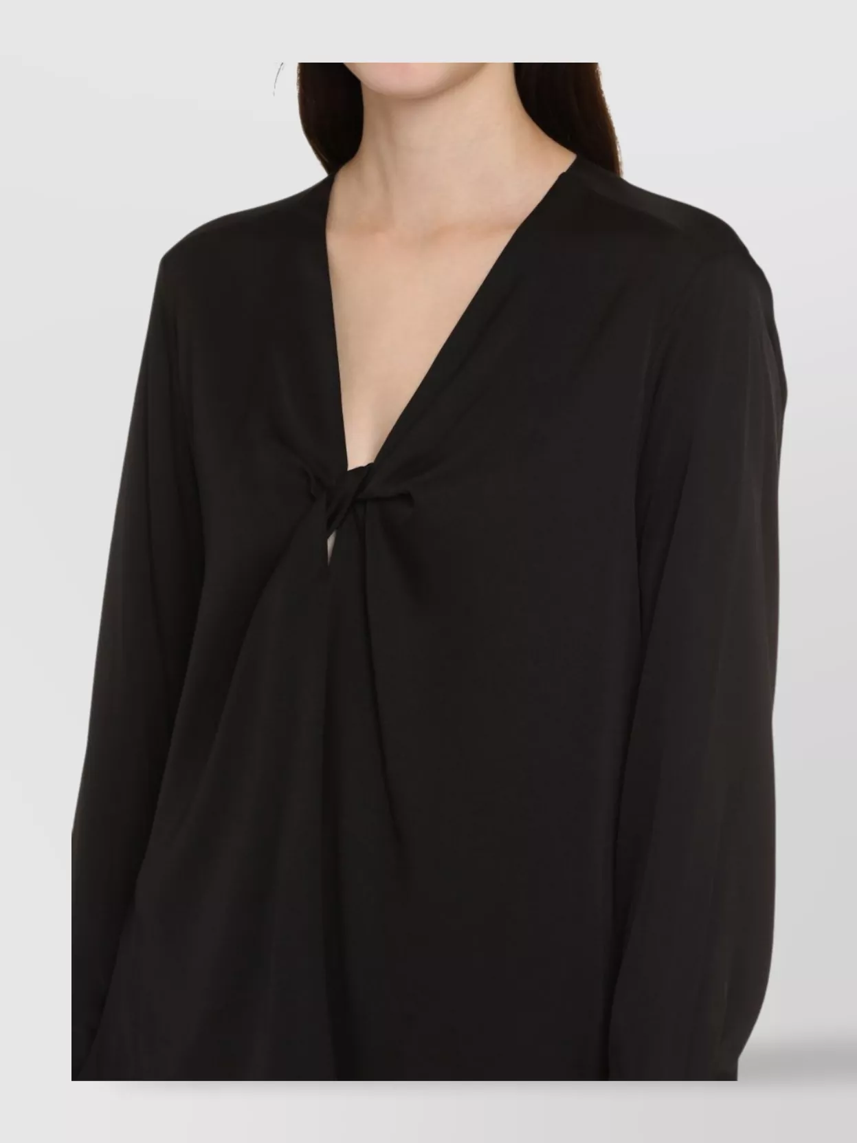 Boss Front Knot Silk Blouse