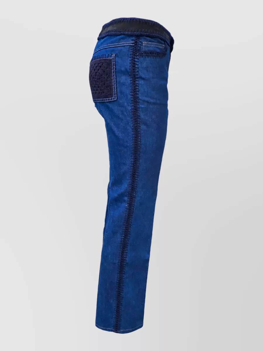 Miu Miu Black Crochet Skinny Denim Jeans