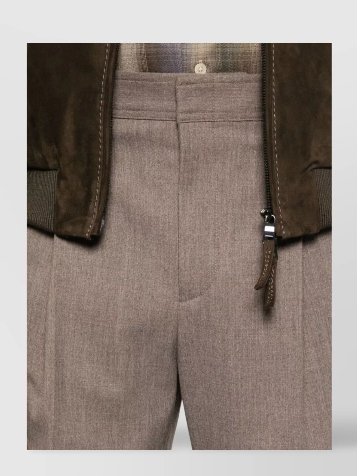 Emporio Armani Straight Trousers With Pleated Front And Pockets