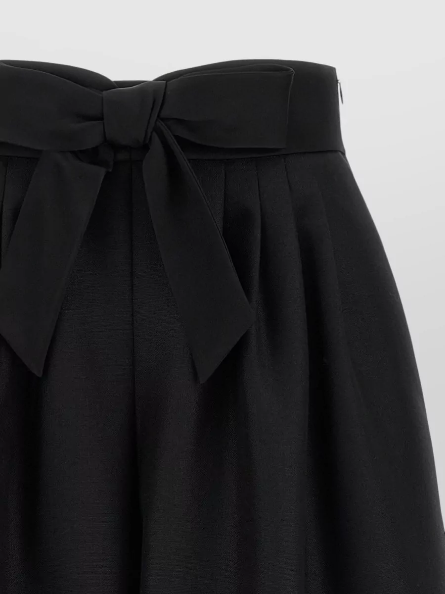 Valentino Garavani Bow Detail Pleated Tailored Bermuda Shorts
