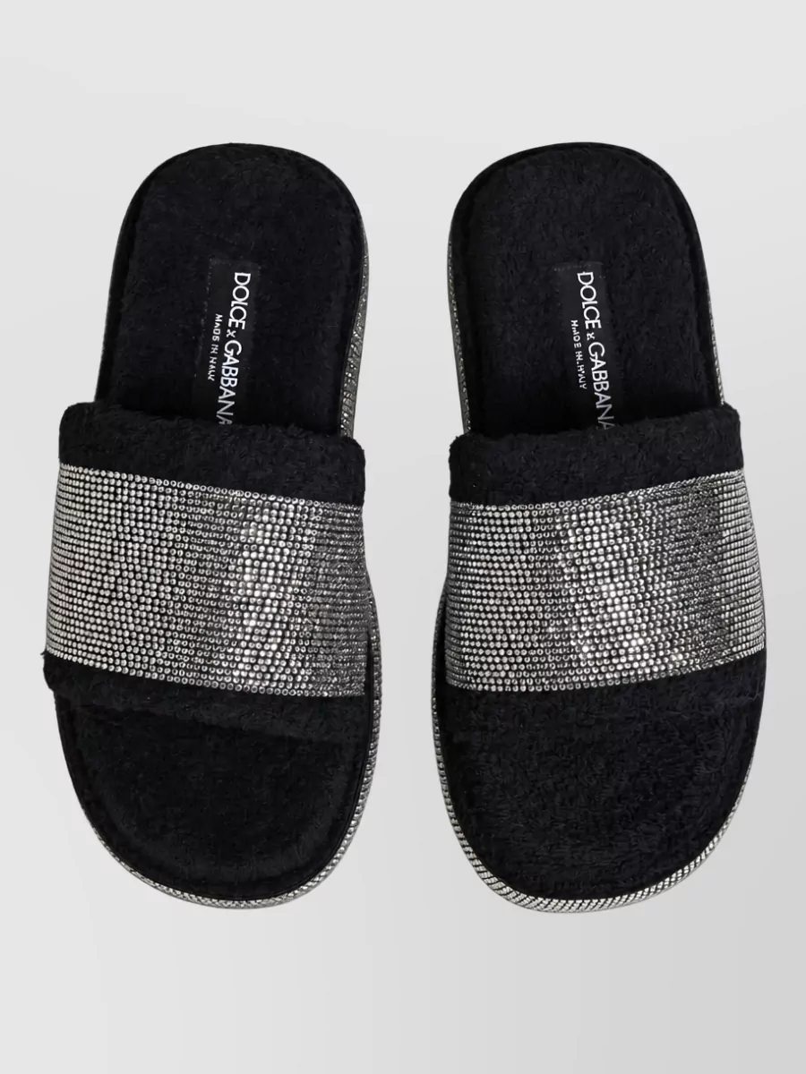 Dolce&Gabbana Crystal Embellished Platform Slippers