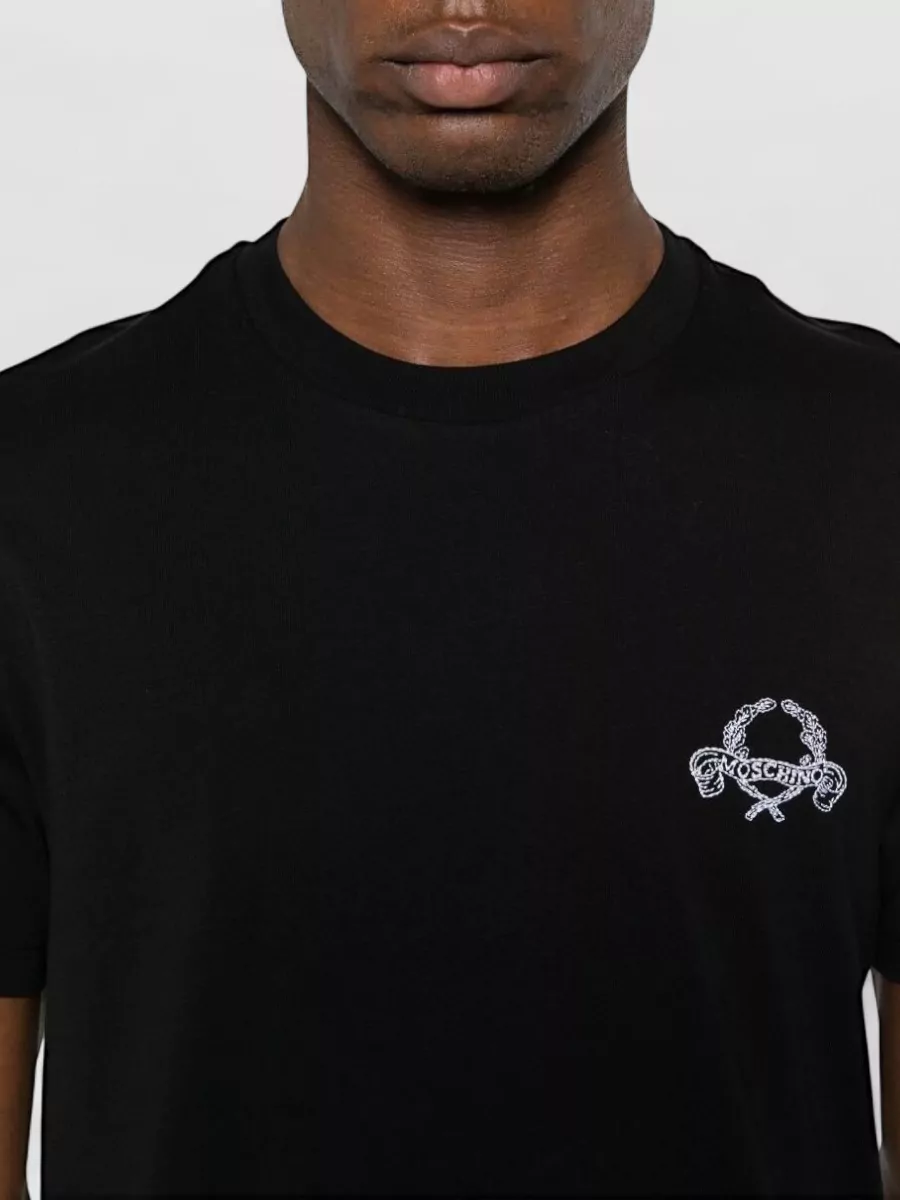 Moschino Short Sleeve Crew Neck Silk Blend T-Shirt