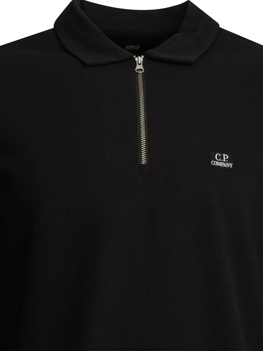 C.p. Company Cotton Long-Sleeve Zip Polo Shirt