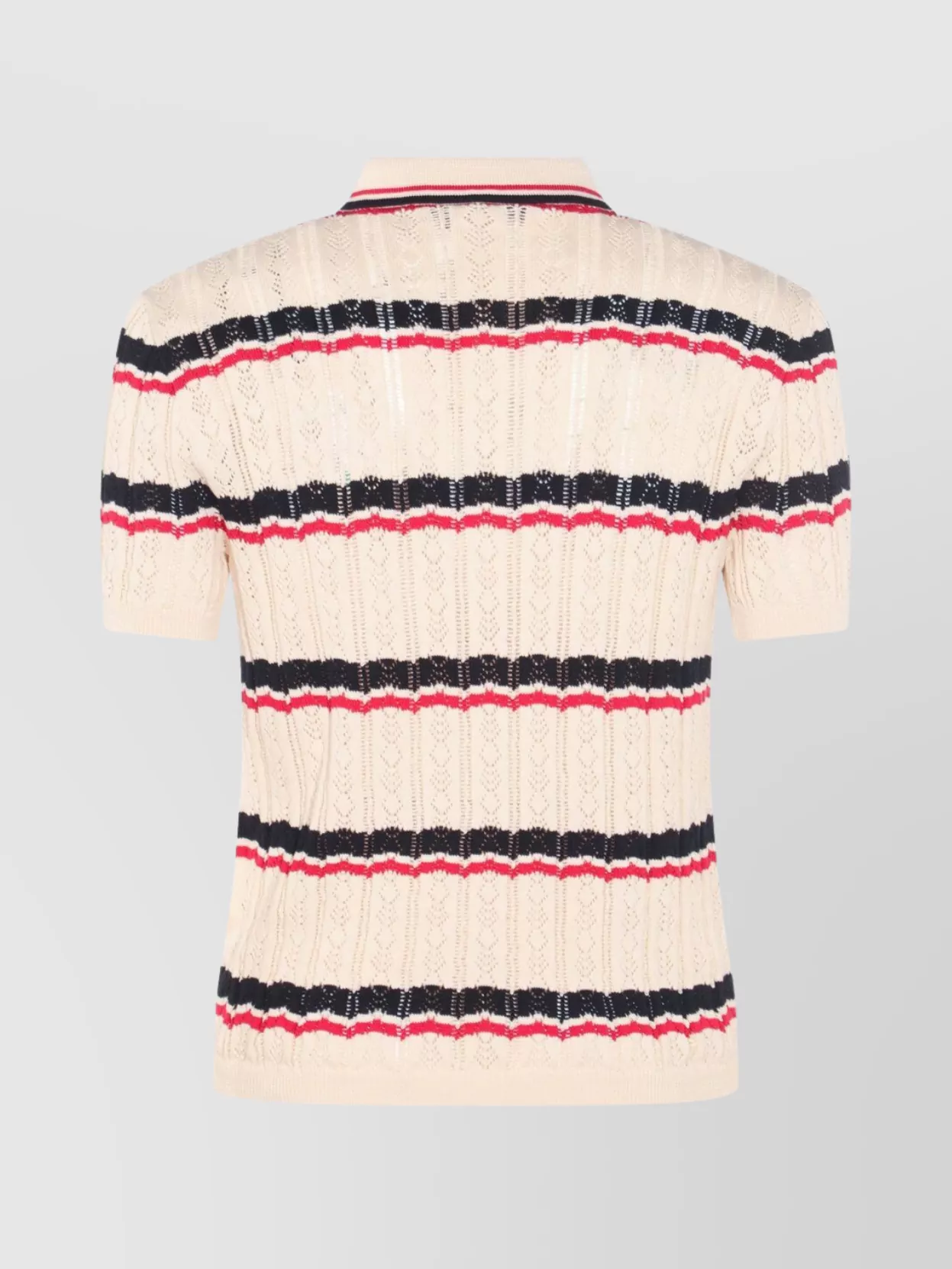 Valentino Pocketed Collar Striped Sleeve Polo Shirt