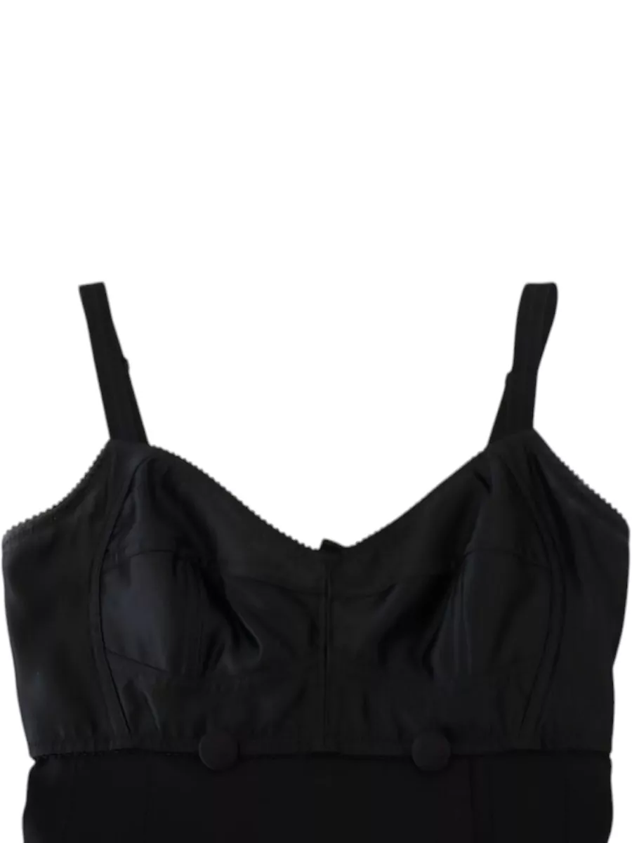 Dolce&Gabbana Stretch Wool Sweetheart-Neck Mini Dress
