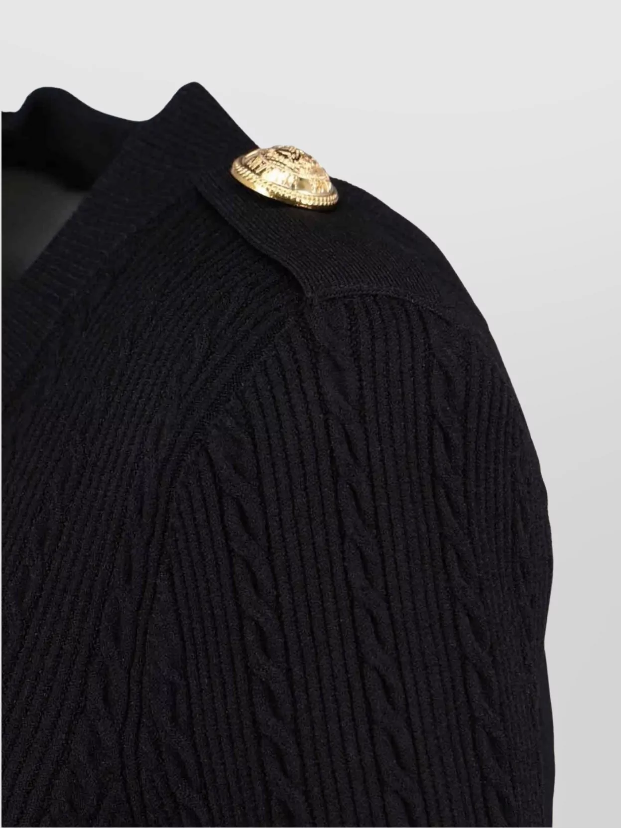 Balmain Cable Knit Crewneck Sweater