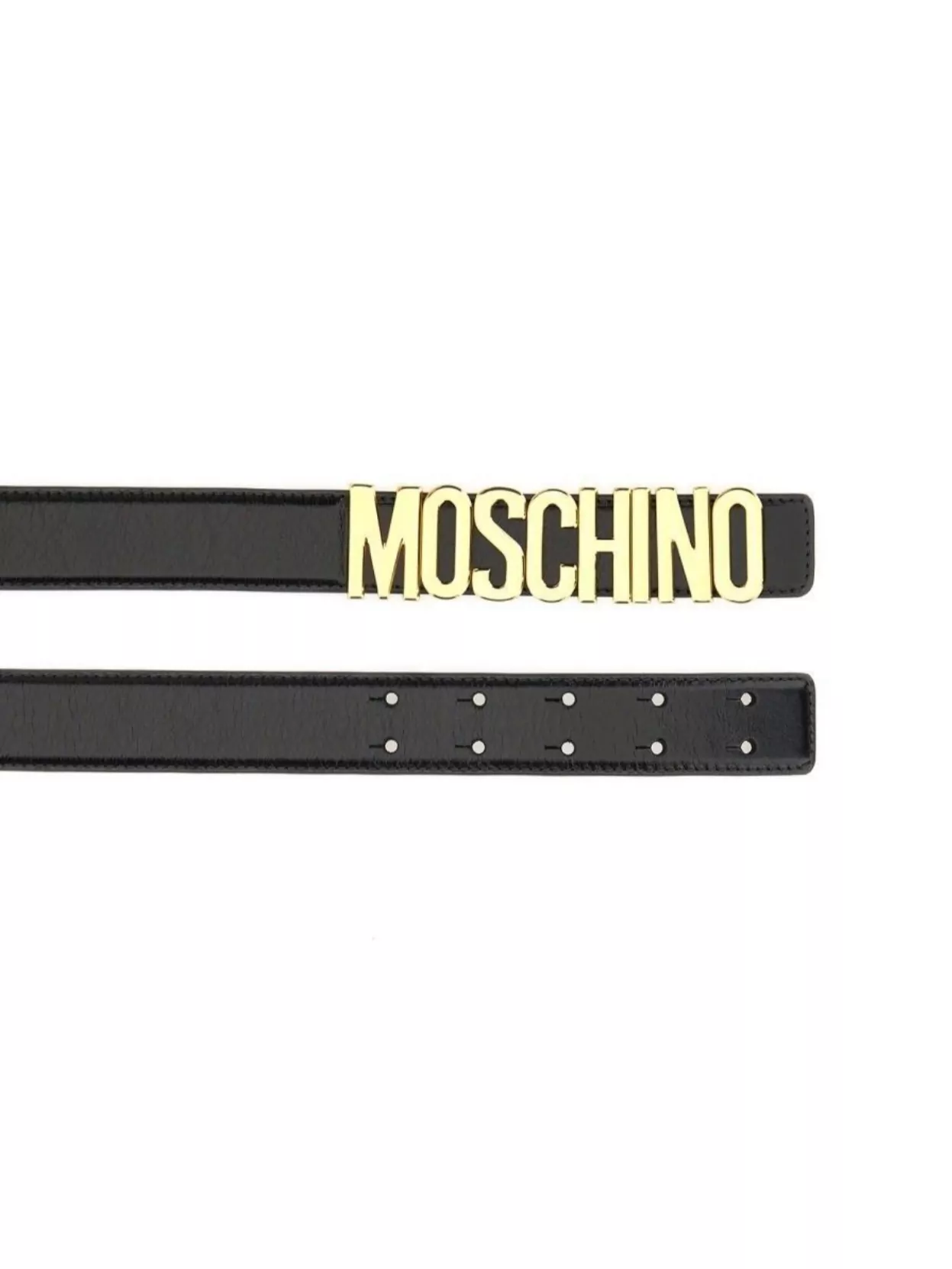 Moschino Adjustable Logo Embossed Belt