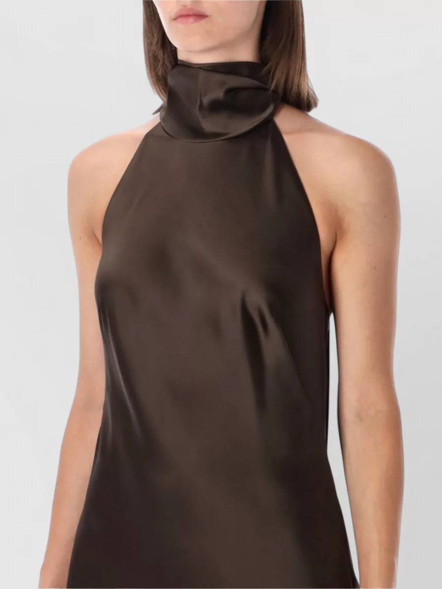 Ralph Lauren Satin Halterneck Sleeveless Maxi Dress