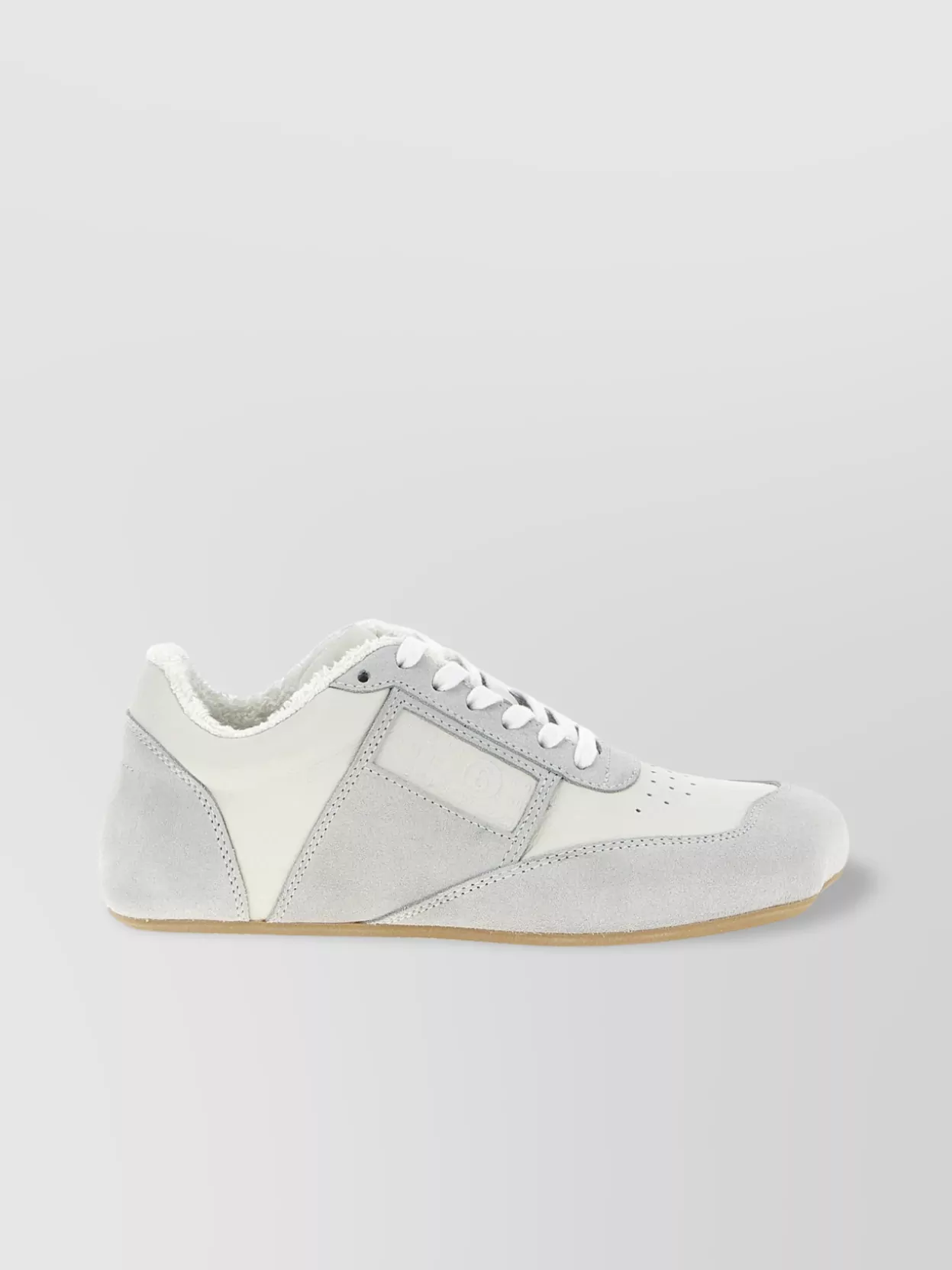 Shop Mm6 Maison Margiela 'sneakers Silhouette Suede Panels Perforated Rubber Sole'