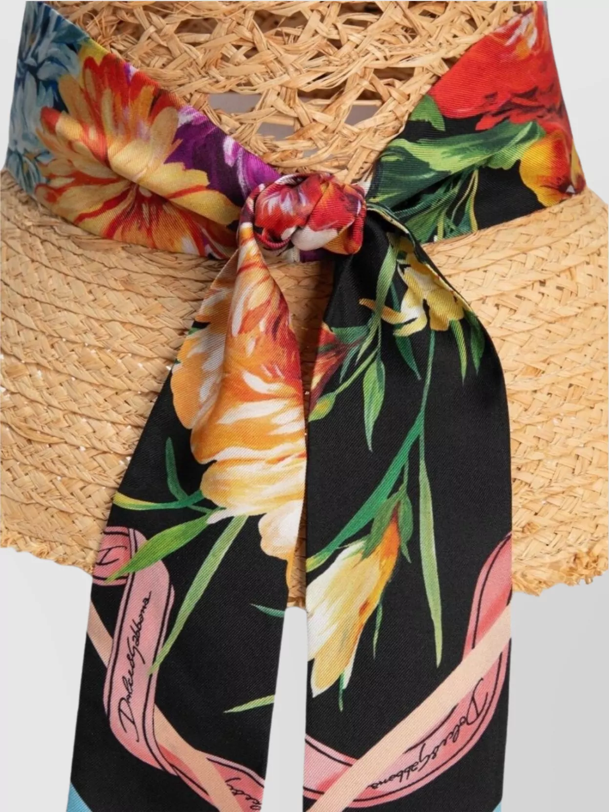 Dolce&Gabbana Straw Hat Bandeau Scarf