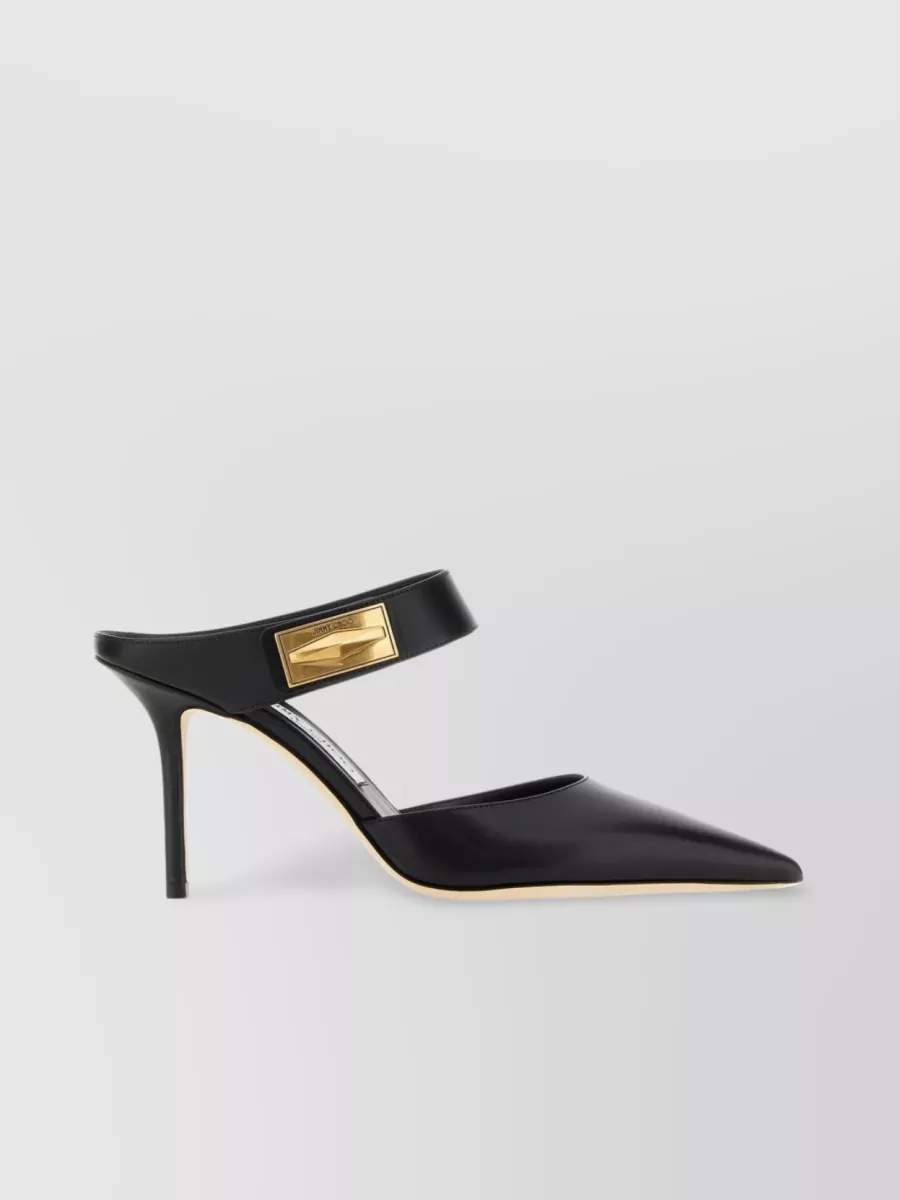 Shop Jimmy Choo Nell Mules With Pointed Toe And Stiletto Heel In Black