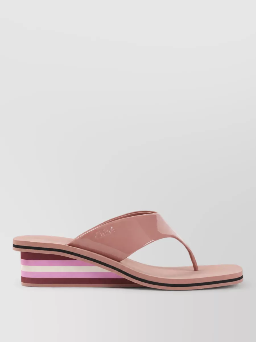 Chloé leather thong slides