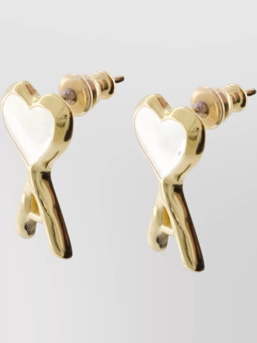 Ami Paris hammered metal earrings