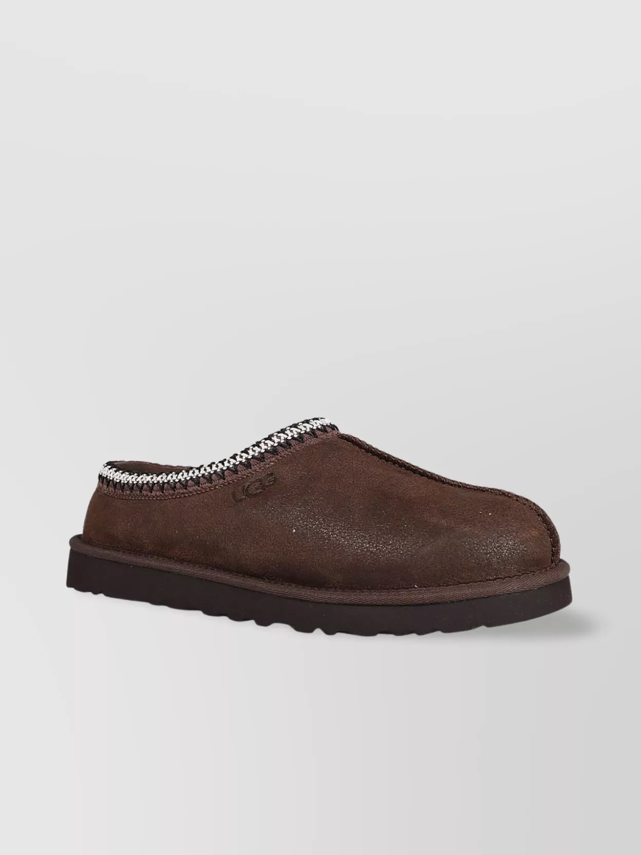 Ugg Embroidered Trim Suede Slippers