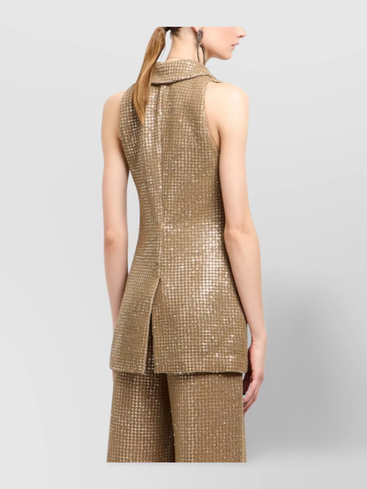 Giorgio Armani Sleeveless Sequin Vest Flap Pockets