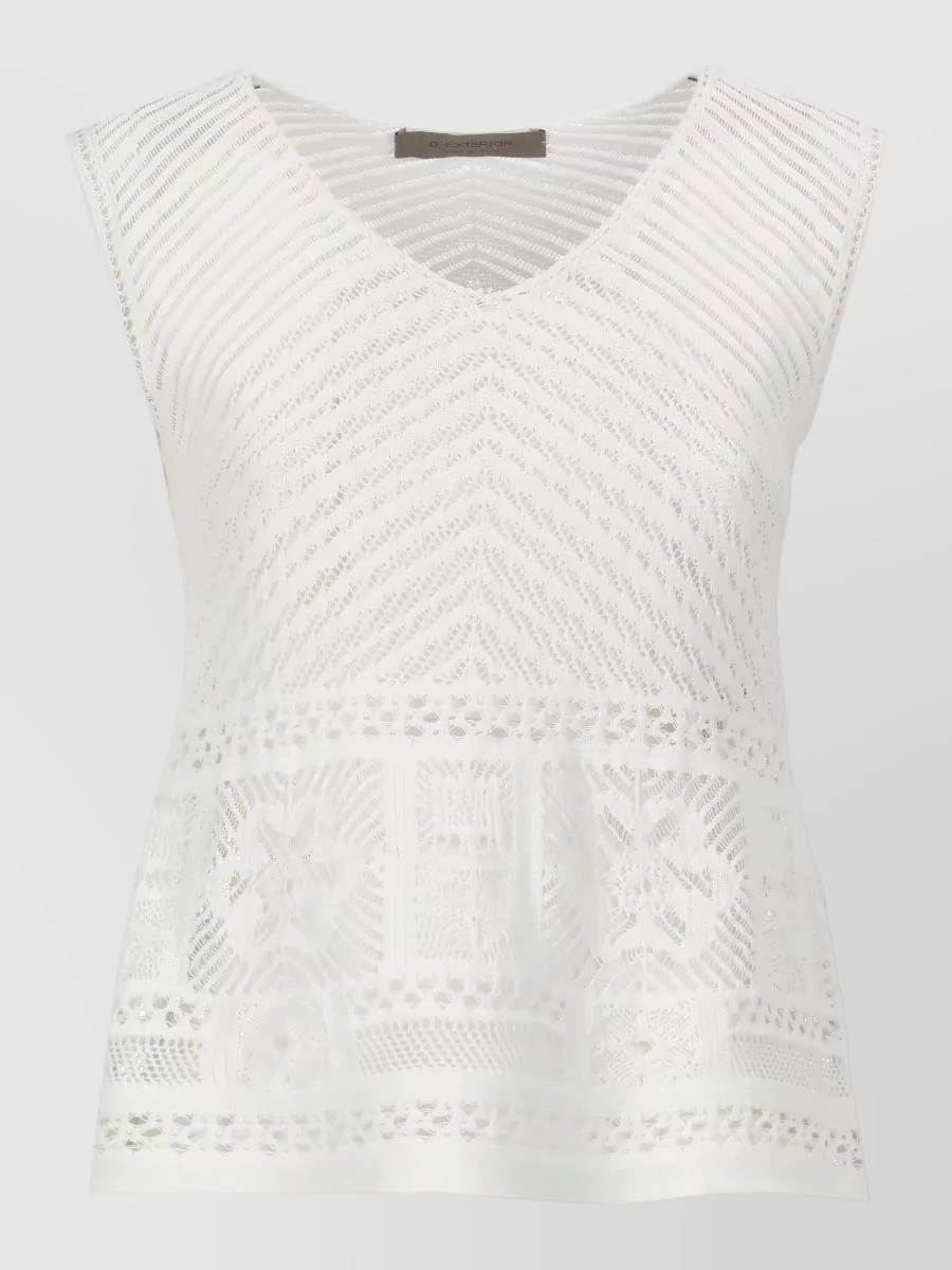 D.exterior Sleeveless V-Neck Blouse