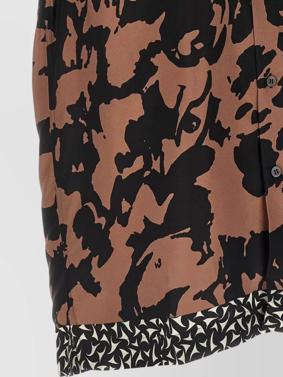 Dries Van Noten Cassidye Short Sleeve Camouflage Contrast Trim Shirt