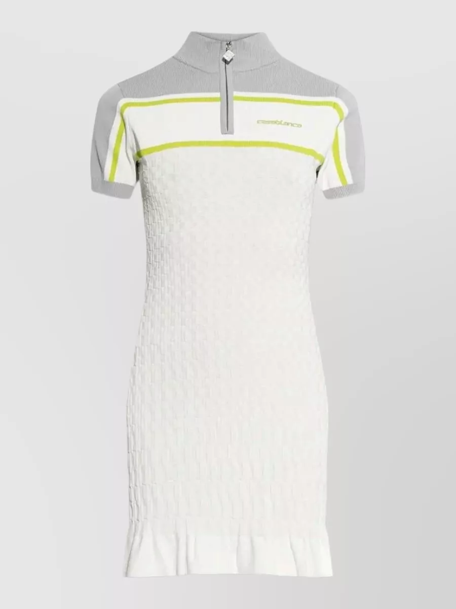 Casablanca ruffled short-sleeve mini dress