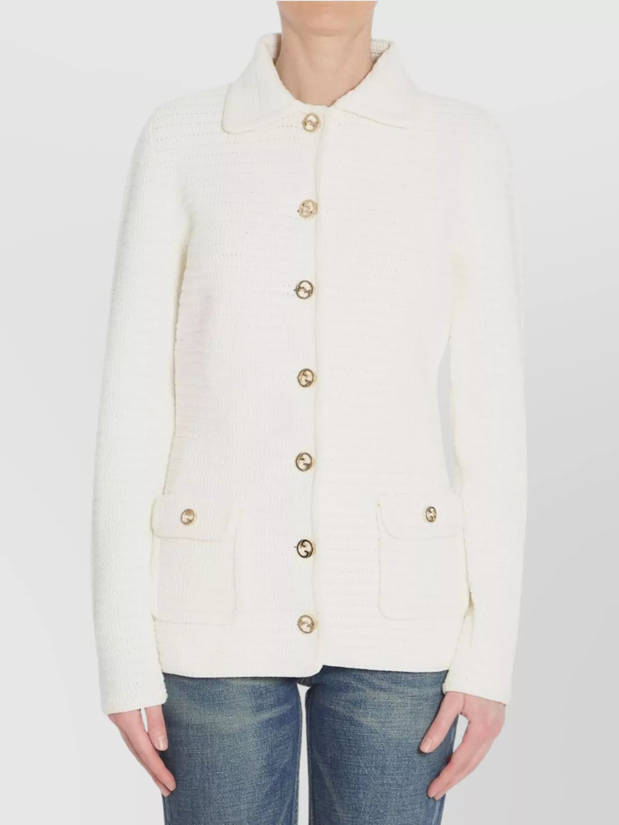 Gucci Fine Cotton Knit Cardigan