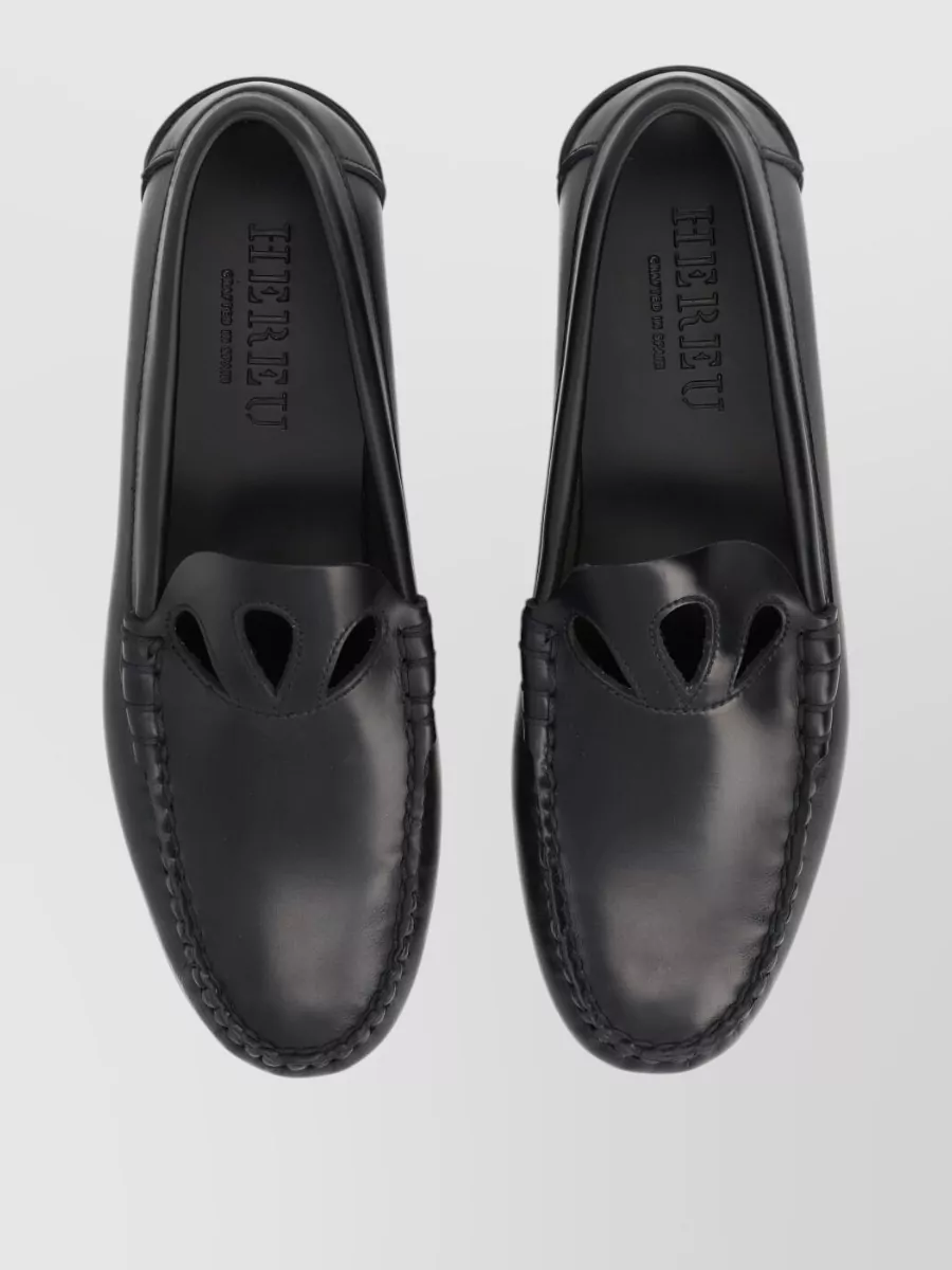 Hereu Leather Cutout Loafers