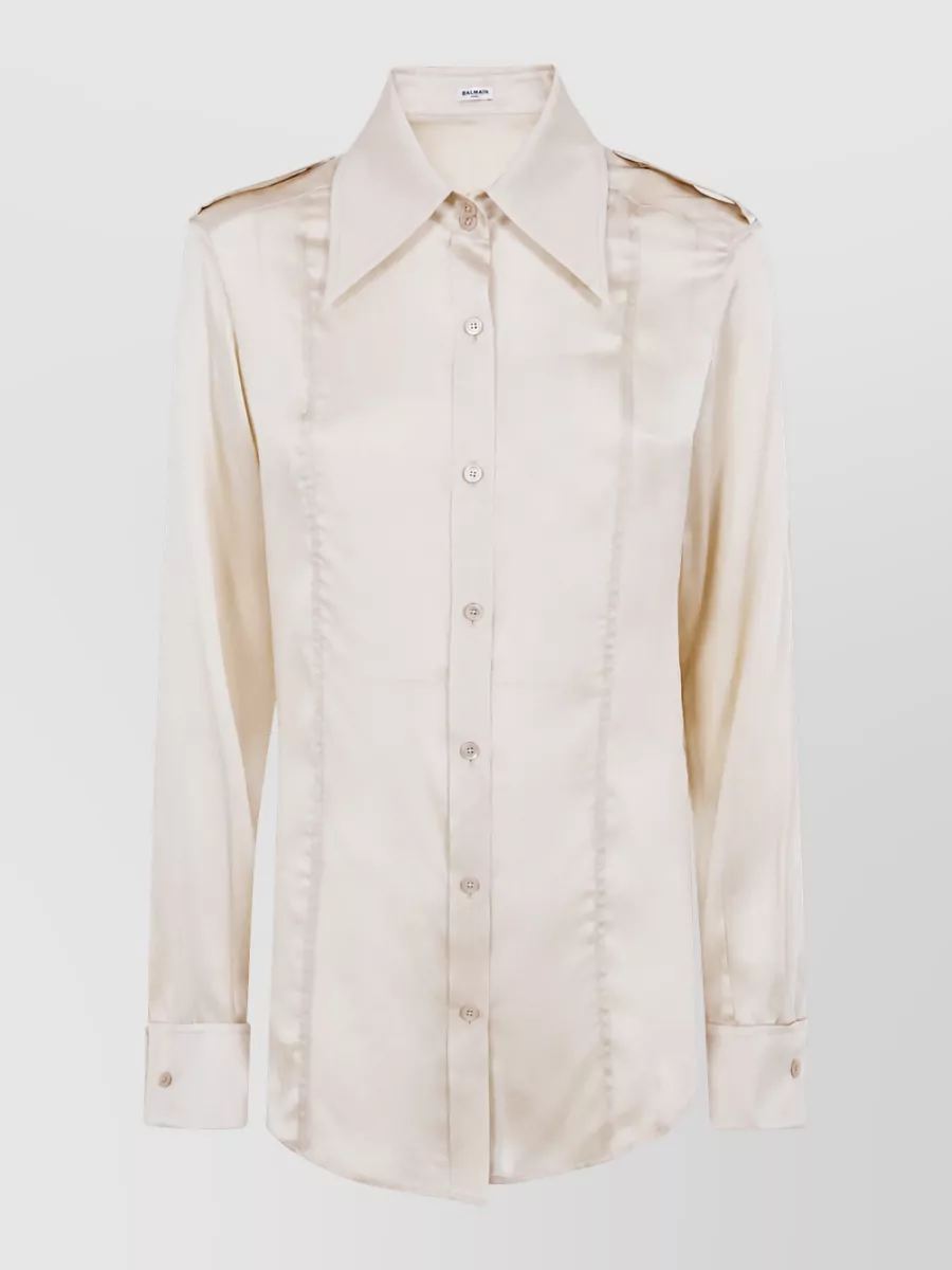 Balmain silk long-sleeve shirt
