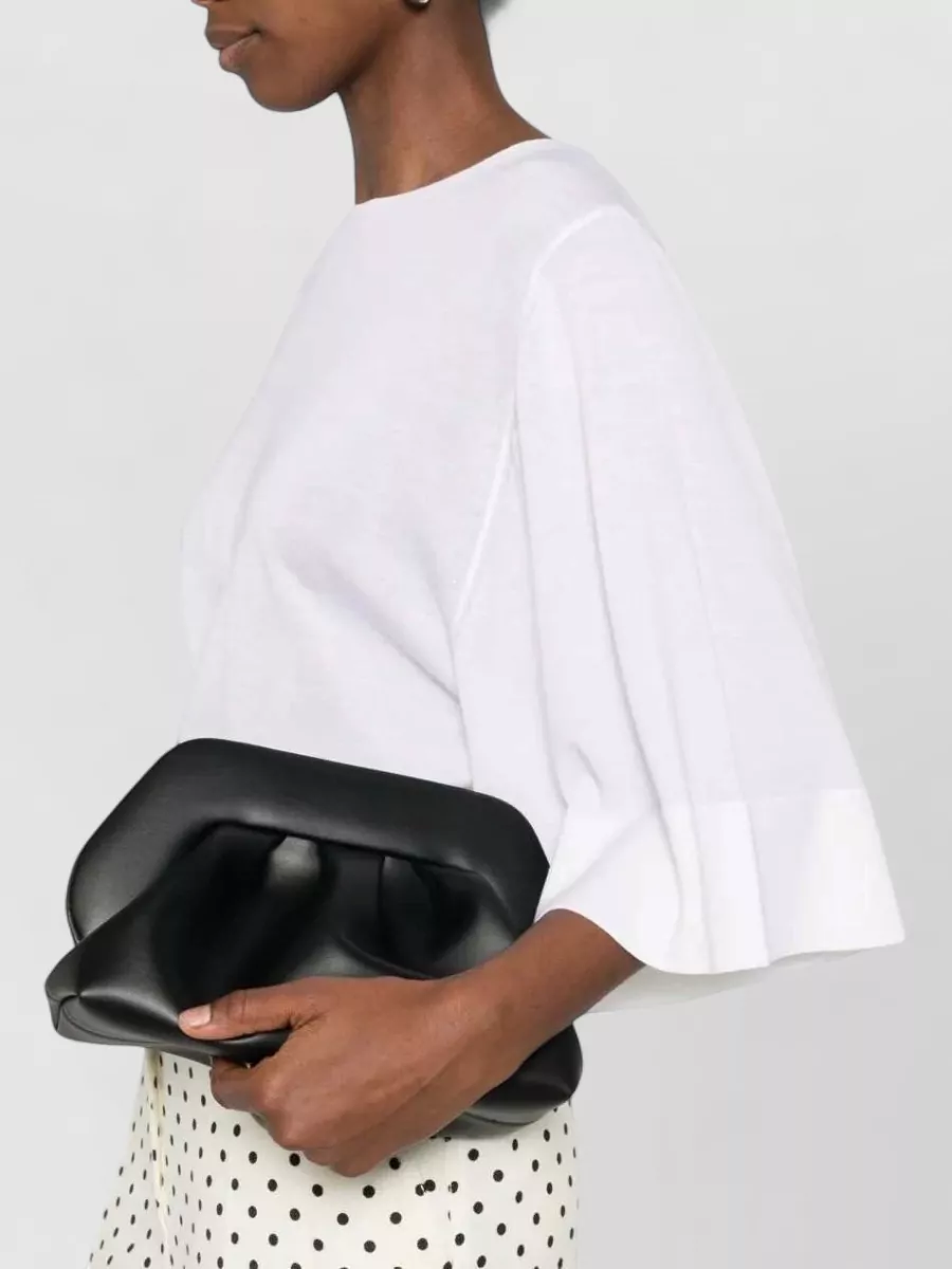 Themoiré Bios Medium Vegan Leather Gathered Clutch Bag