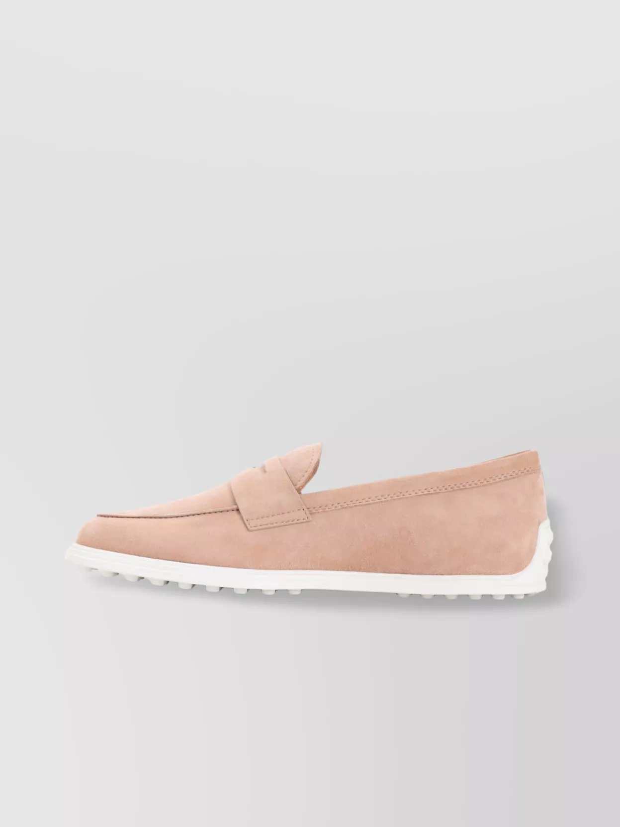Tod's Suede Leather Loafers Penny Strap In Pink