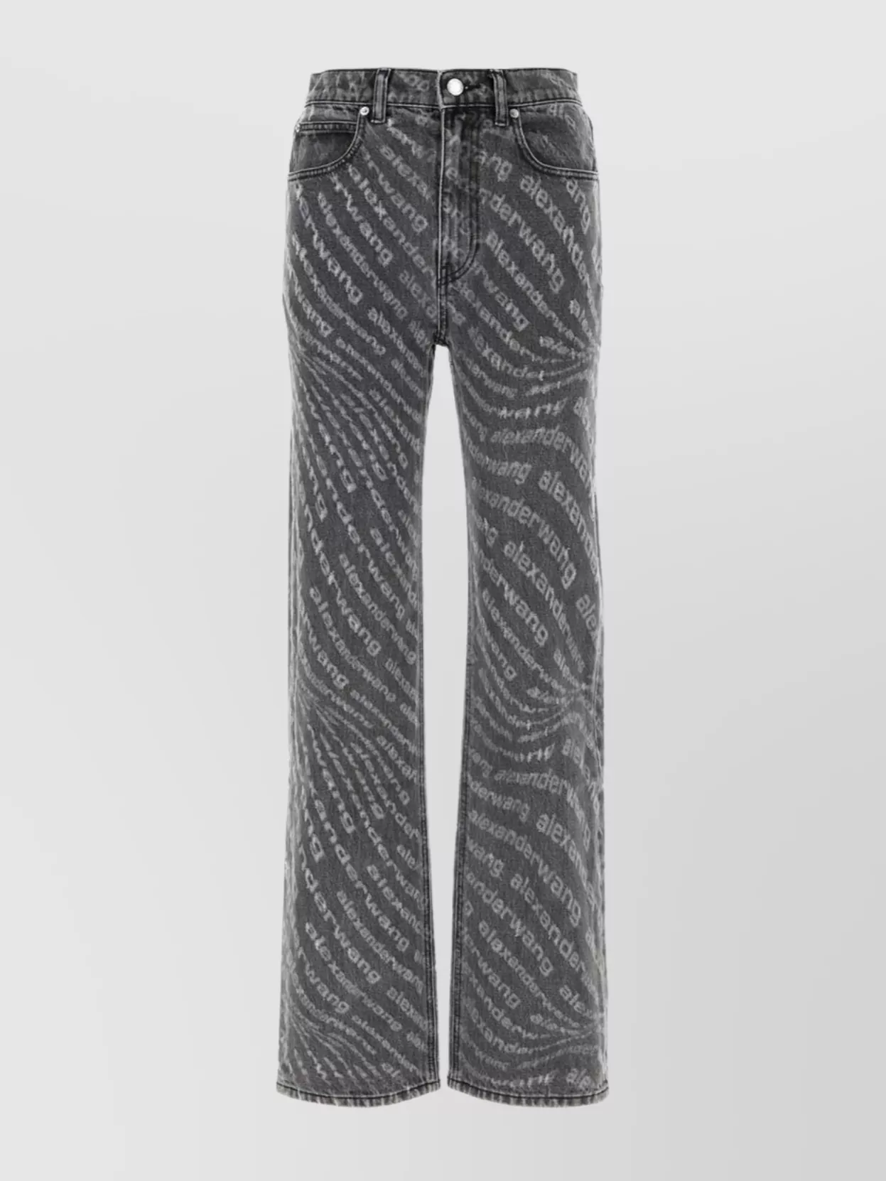 Shop Alexander Wang Graphite Denim Trousers Featuring Belt Loops