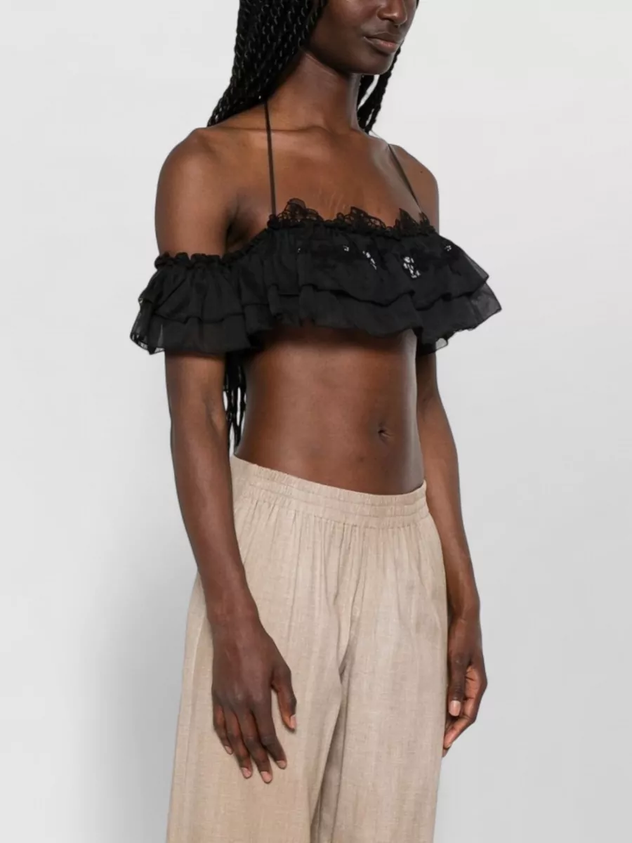 Ermanno Scervino Silk Halterneck Cropped Blouse