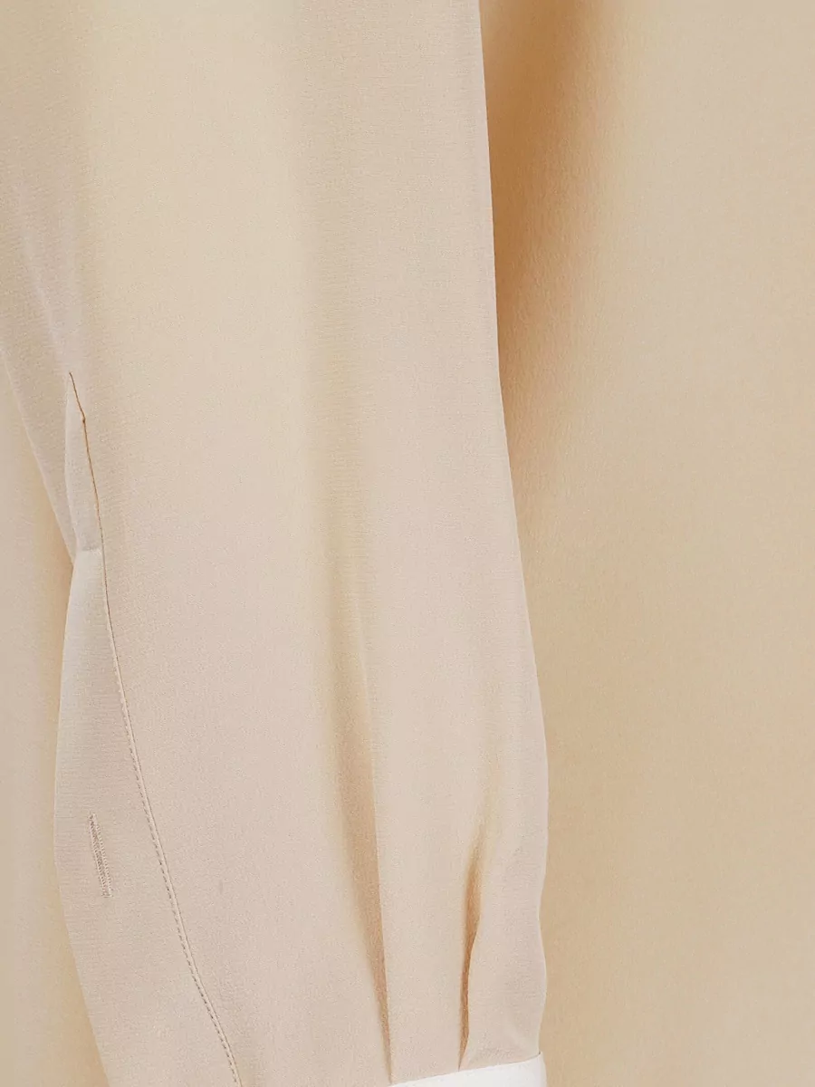 Stella Mccartney Contrast Collar Shirt Long Sleeve Pleat