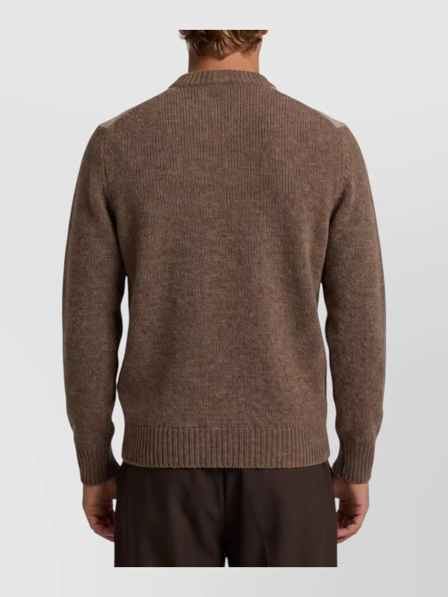 Ballantyne Ribbed Crew-Neck Diamond-Knit Jumper