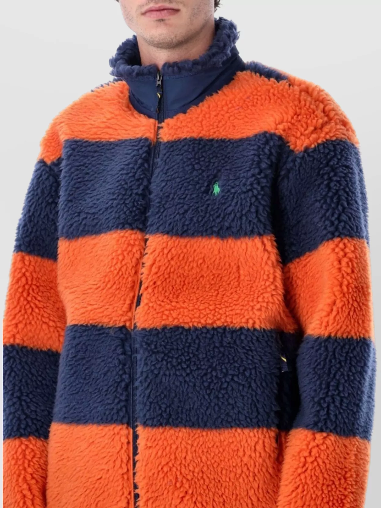 Polo Ralph Lauren Striped Fleece Jacket High Collar