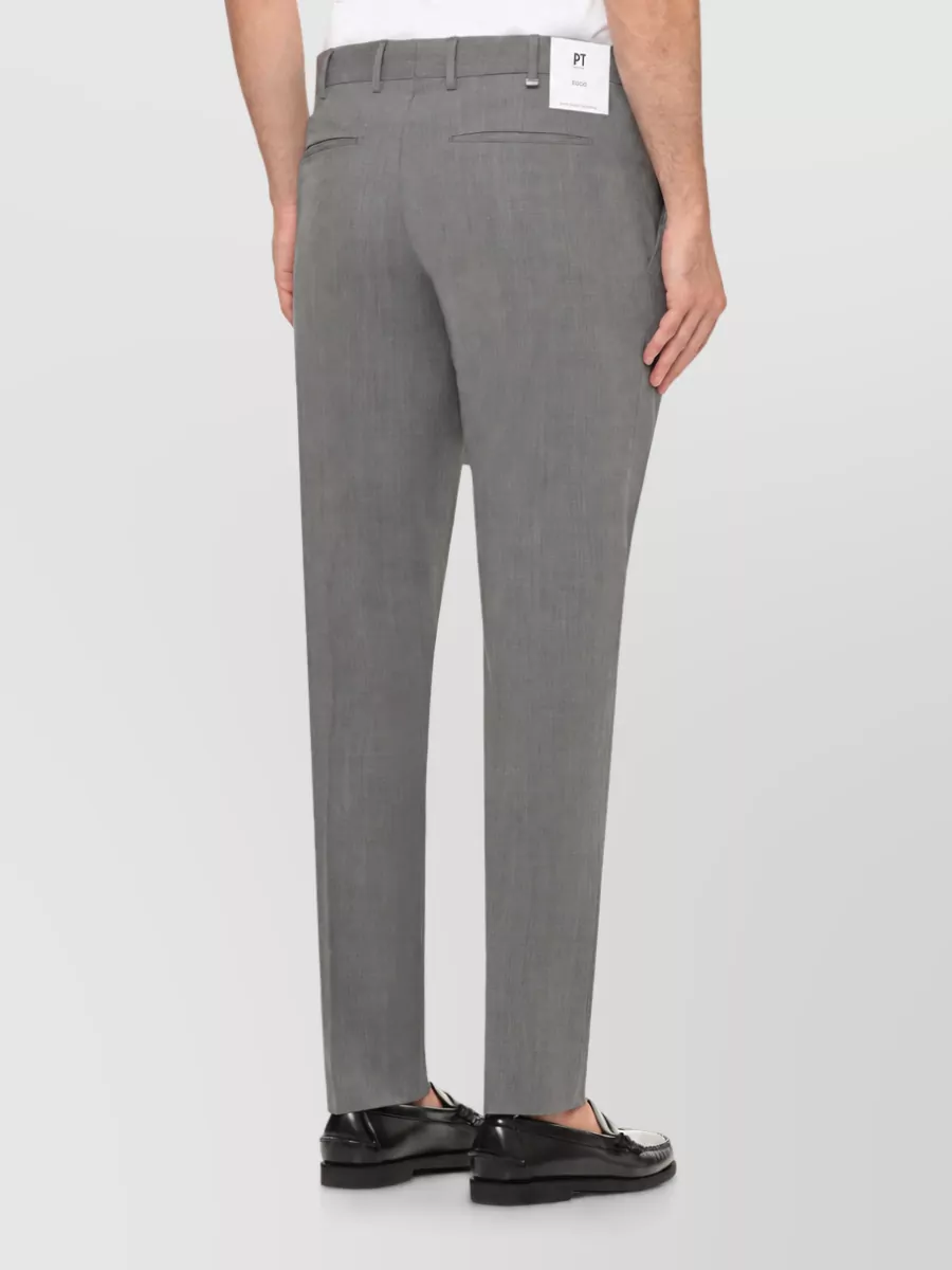 Pt Torino Straight-Leg Virgin Wool Tailored Trousers