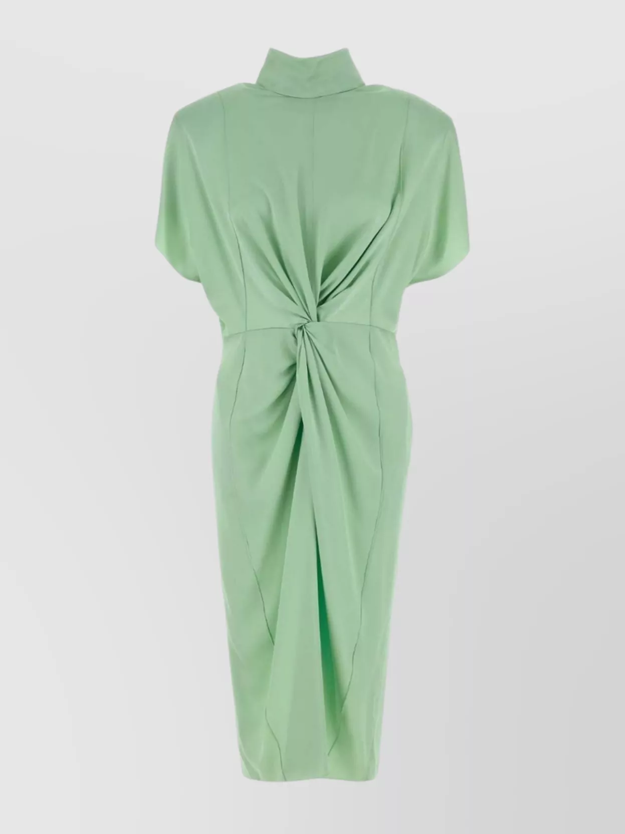 Stella Mccartney Cap-sleeve Halterneck Twist Midi Dress In Green