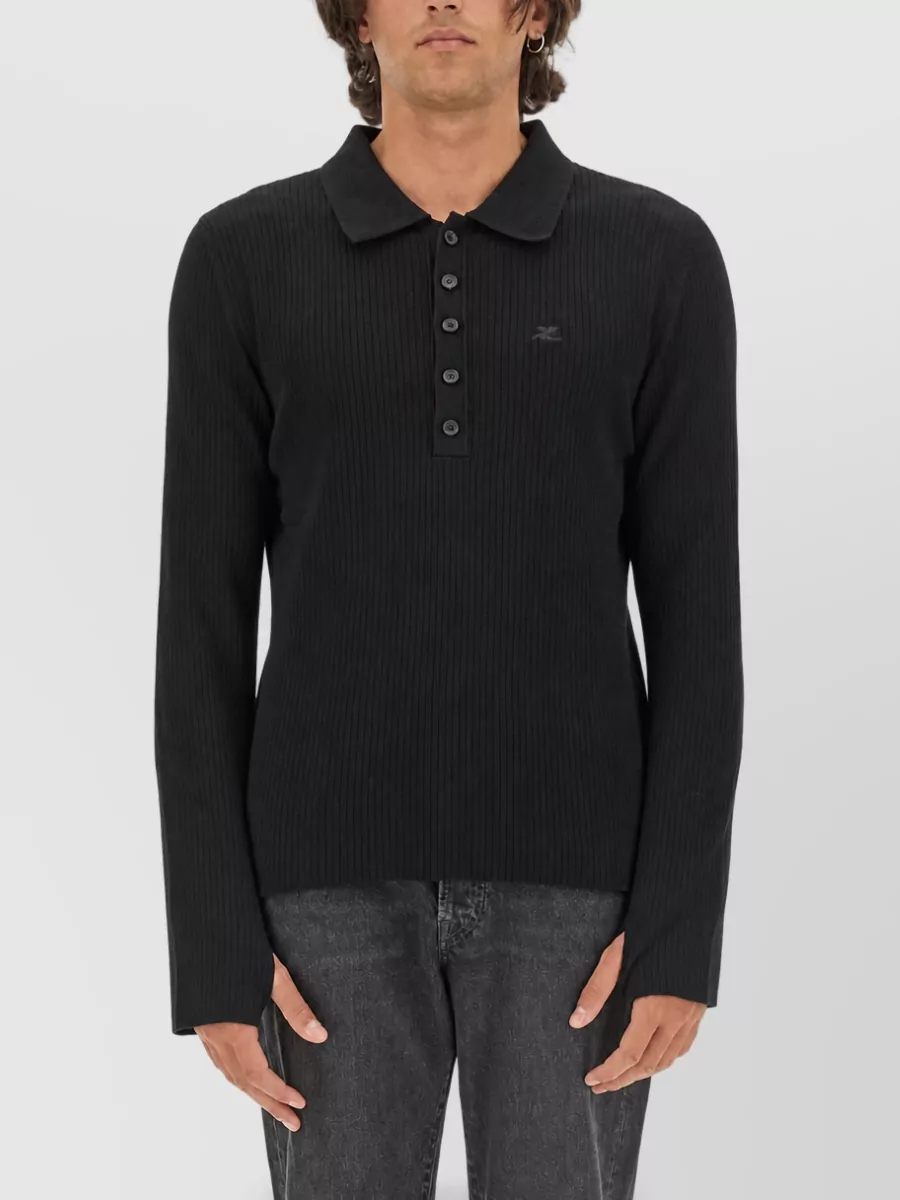 Courrèges merino wool polo shirt