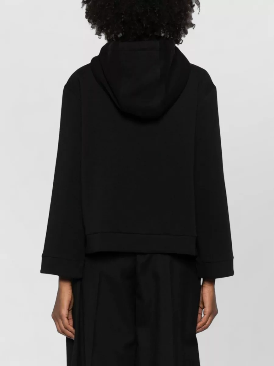 Emporio Armani Cotton Hooded Jacket Drawstring Long Sleeves