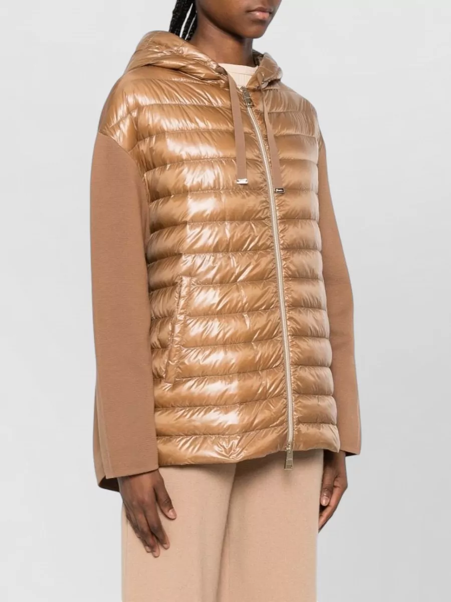 Herno Hooded Down Jacket Long Sleeves Pockets